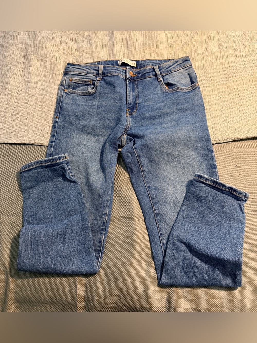 Zara Women's Skinny Jeans - Light Blue Denim